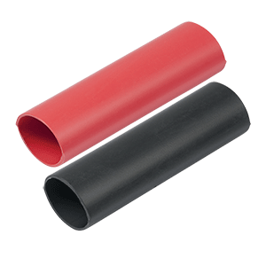 ANCOR HEAVY WALL HEAT SHRINK TUBING, 3/4" X 3", 2-PACK, BLACK/RED