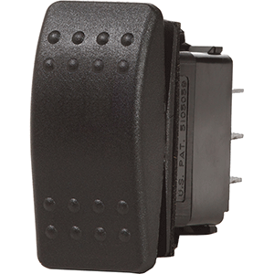 BLUE SEA 7930 CONTURA II SWITCH SPST BLACK, OFF-(ON)
