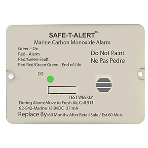 SAFE-T-ALERT 62 SERIES CARBON MONOXIDE ALARM W/RELAY, 12V, 62-542-MARINE-RLY-NC, FLUSH MOUNT, WHITE