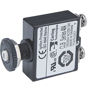 BLUE SEA PUSH BUTTON RESET ONLY SCREW TERMINAL CIRCUIT BREAKER, 40 AMPS
