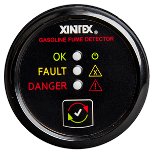 FIREBOY-XINTEX GASOLINE FUME DETECTOR, BLACK BEZEL, 12/24V
