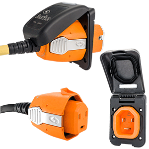 SMARTPLUG 30 AMP INLET & FEMALE CORD CONNECTOR COMBO, BLACK