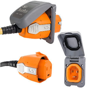 SMARTPLUG 30 AMP INLET & FEMALE CORD CONNECTOR COMBO, GREY
