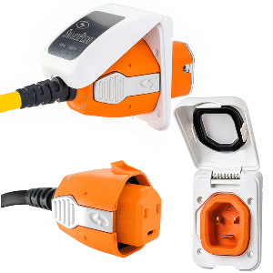 SMARTPLUG 30 AMP INLET & FEMALE CORD CONNECTOR COMBO, WHITE