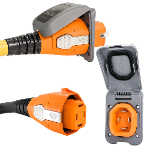 SMARTPLUG 50 AMP INLET & FEMALE CORD CONNECTOR COMBO, GREY