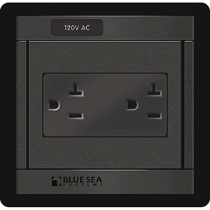 BLUE SEA 1479 360 PANEL, 120V AC DUAL OUTLET