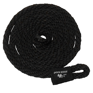 DOCK EDGE FENDER LINE, 3/8" X 5', BLACK, 2-PACK