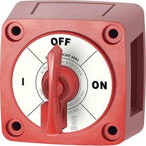 BLUE SEA 6004 SINGLE CIRCUIT ON-OFF W/LOCKING KEY, RED