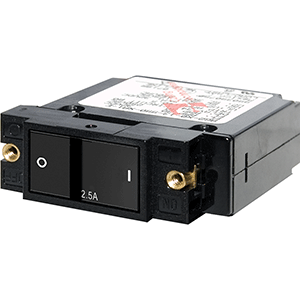 BLUE SEA 7399 A-SERIES FLAT ROCKER CIRCUIT BREAKER, SINGLE POLE, 2.5A
