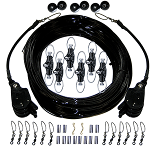 RUPP TRIPLE RIGGING KIT W/LOK-UPS & NOK-OUTS, 460' BLACK MONO CORD