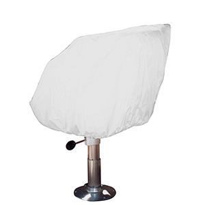 TAYLOR MADE HELM/BUCKET/FIXED BACK BOAT SEAT COVER, VINYL WHITE
