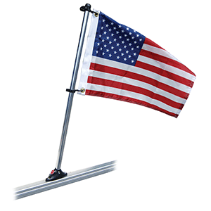 TAYLOR MADE PONTOON 24" FLAG POLE MOUNT & 12" X 18" US FLAG