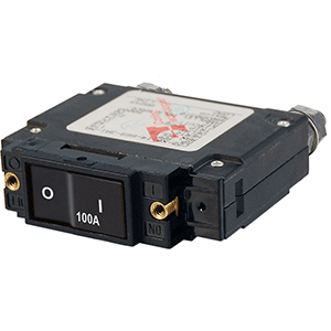 BLUE SEA 7549 C-SERIES FLAT ROCKER CIRCUIT BREAKER, SINGLE POLE, 100A