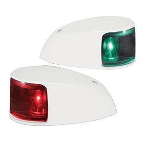 HELLA MARINE NAVILED DECK MOUNT PORT & STARBOARD PAIR, 2NM, COLORED LENS/WHITE HOUSING