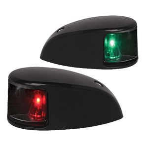 HELLA MARINE NAVILED DECK MOUNT PORT & STARBOARD PAIR, 2NM, CLEAR LENS/BLACK HOUSING