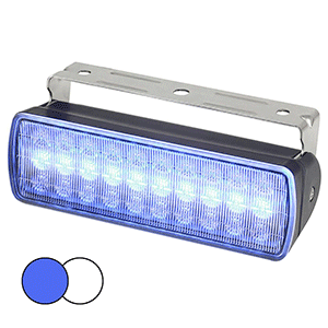 HELLA MARINE SEA HAWK XL DUAL COLOR LED FLOODLIGHTS, BLUE/WHITE LED, BLACK HOUSING