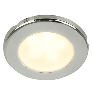 HELLA MARINE EUROLED 75 3" ROUND SCREW MOUNT DOWN LIGHT, WARM WHITE LED, STAINLESS STEEL RIM, 24V