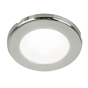 HELLA MARINE EUROLED 75 3" ROUND SCREW MOUNT DOWN LIGHT, WHITE LED, STAINLESS STEEL RIM, 12V