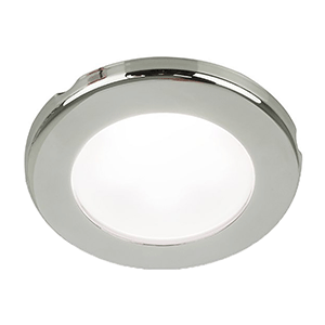 HELLA MARINE EUROLED 75 3" ROUND SCREW MOUNT DOWN LIGHT, WHITE LED, STAINLESS STEEL RIM, 24V