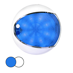 HELLA MARINE EUROLED 175 SURFACE MOUNT TOUCH LAMP, BLUE/WHITE LED, WHITE HOUSING