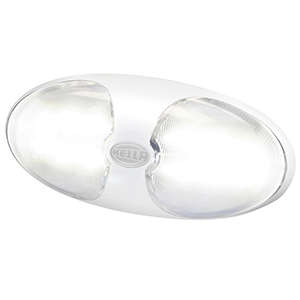 HELLA MARINE DURALED 12 INTERIOR/EXTERIOR LAMP W/SWITCH, WHITE LED, WHITE HOUSING