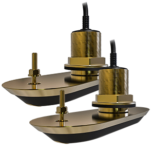RAYMARINE RV-220 REALVISION 3D BRONZE THRU-HULL TRANSDUCER PAIR PACK, 20-DEG, 8M CABLE & Y-CABLE