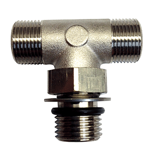 UFLEX BOSS STYLE T-FITTING, NICKEL, ORB 6 TO 3/8" COMP