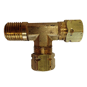 UFLEX MALE RUN T-FITTING, 3/8" X 3/8" TUBE X 1/4" NPT