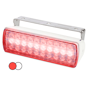 HELLA MARINE SEA HAWK XL DUAL COLOR LED FLOODLIGHTS, RED/WHITE LED, WHITE HOUSING