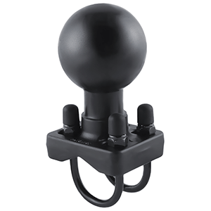 RAM MOUNT DOUBLE U-BOLT BASE W/D SIZE 2.25" BALL f/RAILS FROM 1" TO 1.25" IN DIAMETER