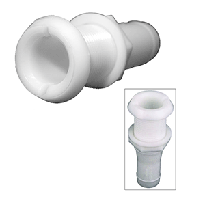 PERKO 3/4" THRU-HULL FITTING F/HOSE, PLASTIC NARROW FLANGE