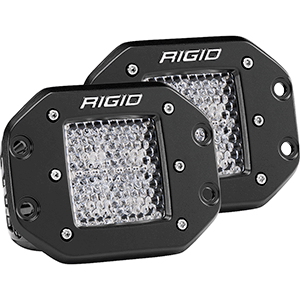 RIGID INDUSTRIES D-SERIES PRO, FLUSH MOUNT, DIFFUSED, PAIR, BLACK