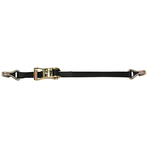 CARGOBUCKLE RATCHET STRAP TIE-DOWN W/DOUBLE J-HOOKS & KEEPER, 1" X 12'