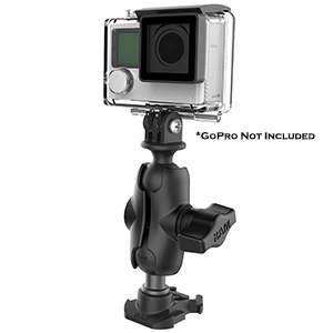 RAM MOUNT RAM 1" BALL ADAPTER f/GOPRO BASES WITH SHORT ARM AND ACTION CAMERA ADAPTER