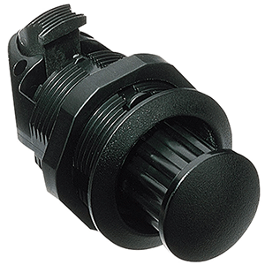 SOUTHCO POP-OUT KNOB LATCH W/FIXED GRIP THREADED BODY, BLACK PLASTIC