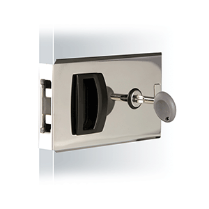 SOUTHCO FLUSH SLIDING DOOR LATCH, SQUARE, ALUMINUM