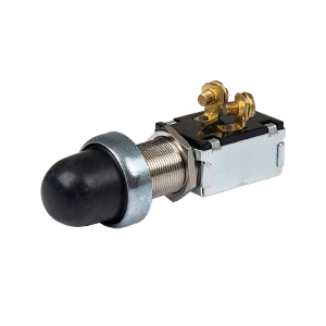 BEP 2-POSITION SPST MOISTURE SEALED PUSH BUTTON SWITCH, OFF/(ON)