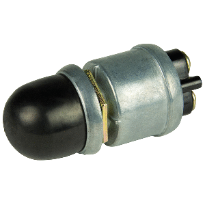 BEP 2-POSITION SPST HEAVY-DUTY PUSH BUTTON SWITCH W/COVER, OFF/(ON), 35 AMP