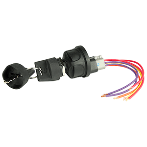 BEP 4-POSITION SEALED NYLON IGNITION SWITCH, ACCESSORY/OFF/IGNITION & ACCESSORY/START
