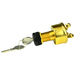 BEP 4-POSITION BRASS IGNITION SWITCH, ACCESSORY/OFF/IGNITION & ACCESSORY/START