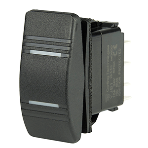 BEP DPDT CONTURA SWITCH, 2-AMBER LEDS, ON/OFF/ON