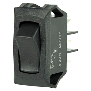 BEP CURVED SPDT MINI ROCKER SWITCH, 12V, ON/ON