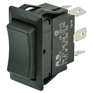 BEP DPDT ROCKER SWITCH, 12V/24V, (ON)/OFF/(ON)
