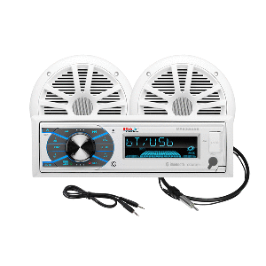 BOSS AUDIO MCK632WB.6 MARINE STEREO & 6.5" SPEAKER KIT, WHITE