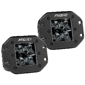 RIGID INDUSTRIES D-SERIES PRO FLUSH MOUNT, SPOT LED, MIDNIGHT EDITION, PAIR, BLACK