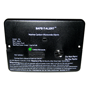 SAFE-T-ALERT 62 SERIES CARBON MONOXIDE ALARM, 12V, 62-542-MARINE, FLUSH MOUNT, BLACK