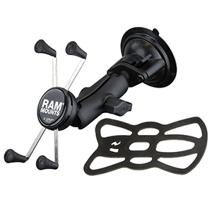 RAM MOUNT TWIST-LOCK SUCTION CUP MOUNT W/UNIVERSAL X-GRIP LARGE PHONE/PHABLET CRADLE