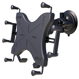RAM MOUNT TWIST-LOCK SUCTION CUP MOUNT W/UNIVERSAL X-GRIP CRADLE f/12" LARGE TABLETS