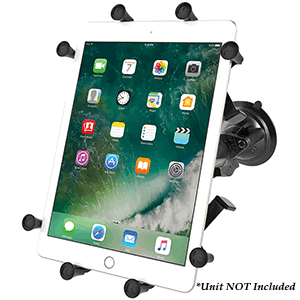 RAM MOUNT TWIST-LOCK SUCTION CUP MOUNT W/UNIVERSAL X-GRIP CRADLE f/10" LARGE TABLETS