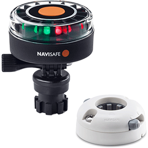 NAVISAFE NAVILIGHT 2NM TRICOLOR W/NAVIMOUNT BASE & HORIZONTAL MOUNT, WHITE